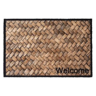 Vnitřní čistící pratelná vstupní rohož FLOMA Prestige Welcome wicker - 50 x 75 x 0,7 cm