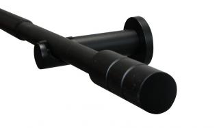 Záclonová souprava roztažitelná KRETA19/16mm 120-210cm černá matná