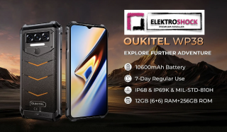Oukitel WP38  + Voucher na prodlouženou záruku 36 měsíců a garanci výměny zboží v případě poruchy Barva: Černá