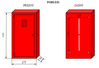 Skřínka na hasicí přístroj 9l