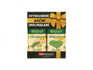 Vitaharmony Dvojbalení Chlorella + Spirulina 500 mg (90+90 tbl.)