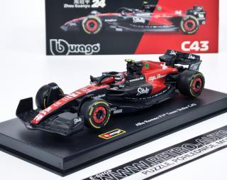 Alfa Romeo C43 #24 G.Zhou F1 team Stake - Bburago 1:43 (s figurkou jezdce)