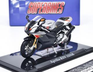 Aprilia RSV 1000R stříbrná/černá - ATLAS 1:24
