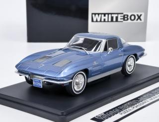 Chevrolet Corvette (C2) Stingray 1963 - modrá metalíza WHITEBOX 1:24