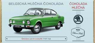 Choco Pola Škoda 110 R Coupé, typ 718 - mléčná čokoláda 100 g