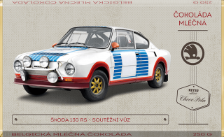 Choco Pola Škoda 130 RS, soutěžní vůz - mléčná čokoláda 250 g