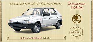 Choco Pola Škoda Favorit 136 L, typ 781 (1991) - hořká čokoláda 100 g