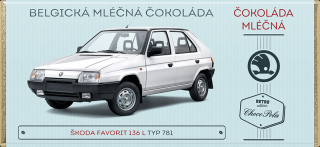 Choco Pola Škoda Favorit 136 L, typ 781 (1991) - mléčná čokoláda 100 g