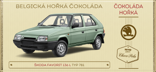Choco Pola Škoda Favorit 136 L, typ 781 - hořká čokoláda 100 g