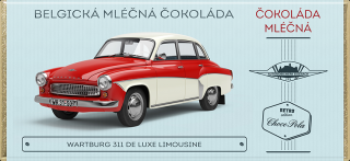 Choco Pola Škoda Favorit 136 L, typ 781, Zelená - mléčná čokoláda 100 g