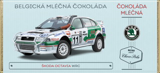 Choco Pola Škoda Octavia WRC - mléčná čokoláda 100 g