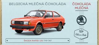 Choco Pola Škoda Rapid 135, typ 747 - mléčná čokoláda 100 g