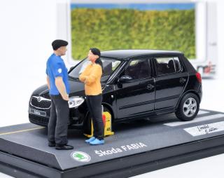 Dioráma Škoda Fabia II - Botička - Černá MJ 1:43