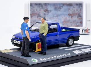 Dioráma Škoda Felicia Pickup - Botička (ovoce, zelenina) - Modrá MJ 1:43
