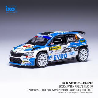IXO models Škoda Fabia Rally2 EVO No.18 Kopecký/Hloušek Barum Rally 2023 IXO 1:43