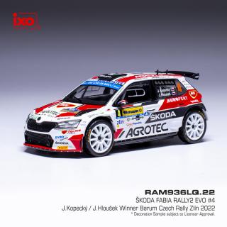 IXO models Škoda Fabia Rally2 EVO No.18 Kopecký/Hloušek Barum Rally 2023 IXO 1:43