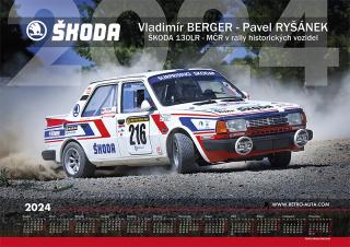 Kalendář Plakát 2024 - Škoda 130LR V. Berger (Plakát o velikosti  48 x 68 cm)