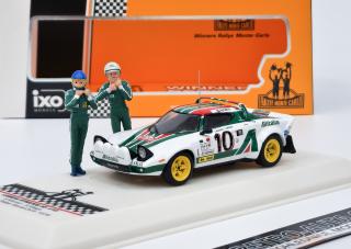 Lancia Stratos HF #10 Alitalia Rallye Monte Carlo 1976 s figurkami IXO 1:43 (Jezdci: S.Munari/S.Maiga)