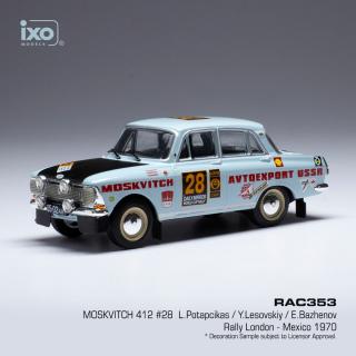 Moskwitsch 412, No.28, Rally London - Mexiko, 1970 S.Tenishev/Kislykh - IXO 1:43 (JIŽ SKLADEM!!!)