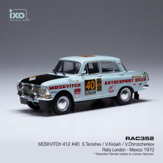 Moskwitsch 412, No.40, Rally London - Mexiko, 1970 Tenishev/Kislykh - IXO 1:43 (JIŽ SKLADEM!!!)
