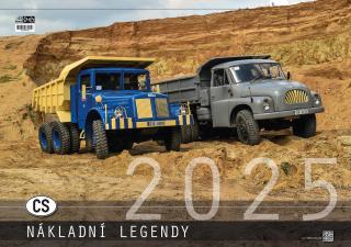 Nástěnný měsíční MAXI kalendář CS NÁKLADNÍ LEGENDY 2025  - velikost 480 x 680 mm (Již SKLADEM)