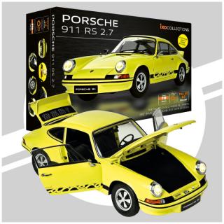 Porsche 911 Carrera RS 2,7 žlutá - STAVEBNICE - IXO 1:8 (STAVEBNICE MĚŘÍTKO 1:8 !!! Naskladňujeme další kusy - odesíláme duben 2025!)
