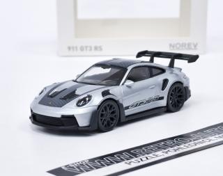 Porsche 911 GT3 RS 2022 stříbrná metalíza/dekor Norev 1:43