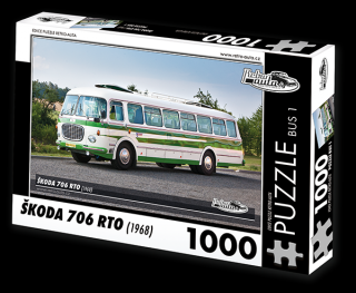 Retro-Auta Puzzle BUS 1 - ŠKODA 706 RTO (1968) 1000 dílků