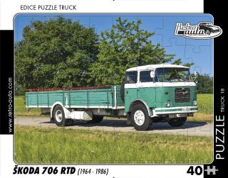 Retro-Auta Puzzle BUS 1 - ŠKODA 706 RTO (1968) 40 dílků