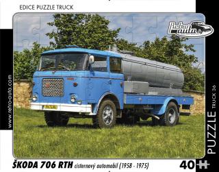 Retro-Auta Puzzle BUS 1 - ŠKODA 706 RTO (1968) 40 dílků