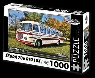 Retro-Auta Puzzle BUS 10 - ŠKODA 706 RTO LUX (1960) 1000 dílků