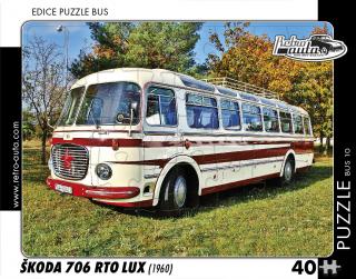 Retro-Auta Puzzle BUS 10 - ŠKODA 706 RTO LUX (1960) 40 dílků