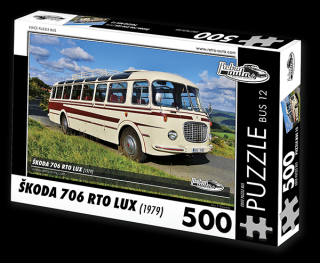 Retro-Auta Puzzle BUS 12 - ŠKODA 706 RTO LUX (1979) 500 dílků