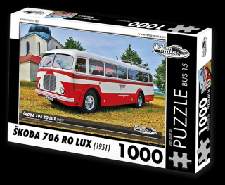 Retro-Auta Puzzle BUS 15 - ŠKODA 706 RO LUX (1951) 1000 dílků