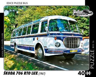 Retro-Auta Puzzle BUS 16 - ŠKODA 706 RTO LUX (1967) 40 dílků
