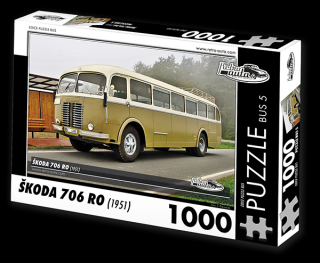 Retro-Auta Puzzle BUS 5 - ŠKODA 706 RO (1951) 1000 dílků