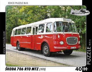 Retro-Auta Puzzle BUS 6 - ŠKODA 706 RTO MTZ (1970) 40 dílků