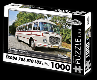 Retro-Auta Puzzle BUS 8 - ŠKODA 706 RTO LUX (1961) 1000 dílků