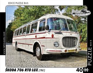 Retro-Auta Puzzle BUS 8 - ŠKODA 706 RTO LUX (1961) 40 dílků