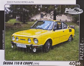 Retro-Auta Puzzle č. 01 - ŠKODA 110 R COUPE (1974) 40 dílků