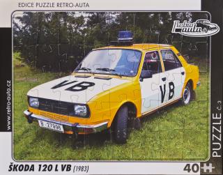 Retro-Auta Puzzle č. 03 - ŠKODA 120L VB (1983) 40 dílků