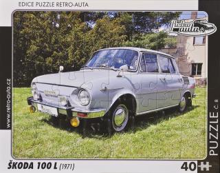 Retro-Auta Puzzle č. 08 - ŠKODA 100 L (1971) 40 dílků