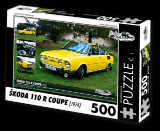 Retro-Auta Puzzle č. 1 - ŠKODA 110 R COUPE (1974) 500 dílků