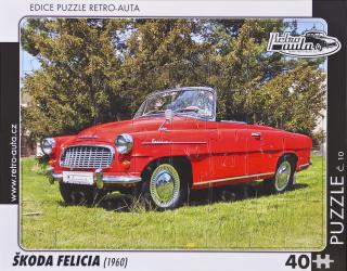 Retro-Auta Puzzle č. 10 - ŠKODA FELICIA (1960) 40 dílků