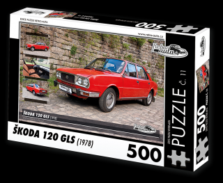 Retro-Auta Puzzle č. 11 - ŠKODA 120 GLS (1978) 500 dílků