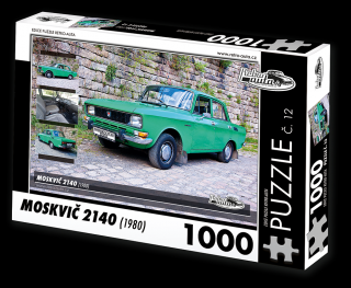 Retro-Auta Puzzle č. 12 - MOSKVIČ 2140 (1980) 1000 dílků