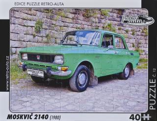 Retro-Auta Puzzle č. 12 - MOSKVIČ 2140 (1980) 40 dílků
