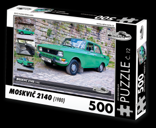 Retro-Auta Puzzle č. 12 - MOSKVIČ 2140 (1980) 500 dílků