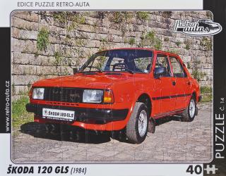 Retro-Auta Puzzle č. 14 - ŠKODA 120 GLS (1984) 40 dílků