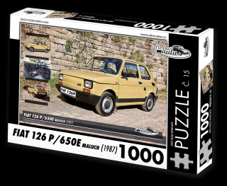Retro-Auta Puzzle č. 15 - FIAT 126 P/650E maluch (1987) 1000 dílků